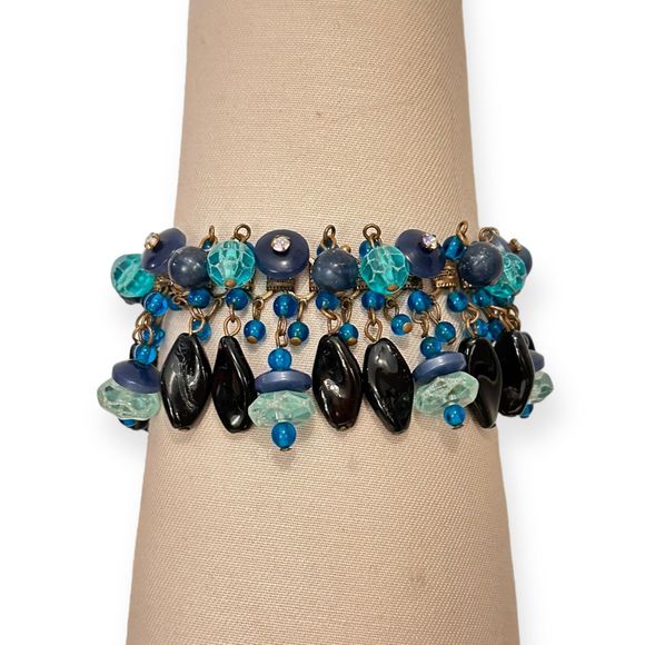 Vintage Art Deco Beaded Crystal Fringe Choker and Bracelet Set - Picture 7 of 7